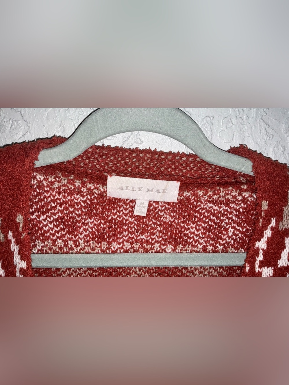 Ally Mae Patterned Open-Front Cardigan Sweater - Picture 5 of 8